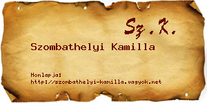 Szombathelyi Kamilla névjegykártya